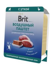 Консервы для собак мини пород Brit Premium Воздушный паштет с уткой