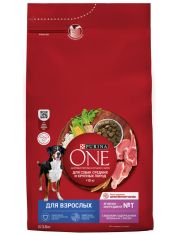 Сухой корм Purina ONE для взрослых собак средних и крупных пород, с высоким содержанием ягненка и рисом
