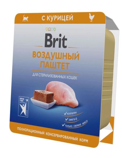Консервы для кошек Brit Premium стерилизованных Воздушный паштет с ...