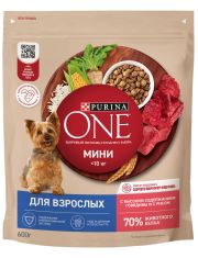 Сухой корм Purina ONE® для собак мелких пород с активным образом жизни, с высоким содержанием говядины и с рисом