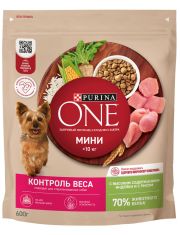 Сухой корм Purina ONE® МИНИ Здоровый вес для собак мелких пород, склонных к набору веса, с высоким содержанием индейки и с рисом