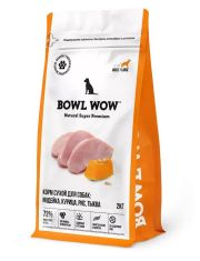 Сухой корм для собак BOWL WOW крупных пород с индейкой, курицей, рисом и тыквой