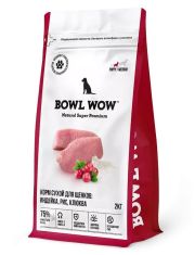 Сухой корм для щенков BOWL WOW средних пород, индейка, рис, клюква
