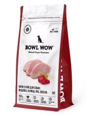 Сухой корм для собак BOWL WOW средних пород, индейка, курица, рис, свекла