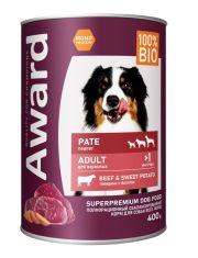Консервы для собак AWARD в виде паштета из говядины с бататом