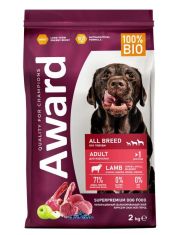 Сухой корм для собак AWARD с ягненком и индейкой с добавлением яблока и черники