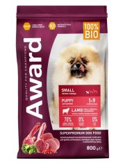 Сухой корм для щенков AWARD для мелких пород и беременных и кормящих сук с ягненком и индейкой с добавлением брокколи и брусники