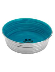 Миска для собак Mr.Kranch из нержавеющей стали с керамическим покрытием Cyclo, нескользящее основание, изумрудная