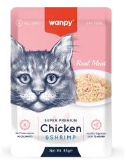 Пауч для кошек Wanpy Cat из курицы и креветок
