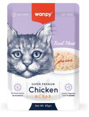 Пауч для кошек Wanpy Cat из курицы и краба