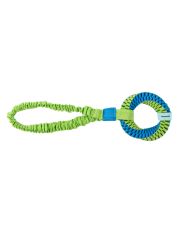 Игрушка-перетяжка Mr.Kranch для собак Плетеное кольцо-спираль на резинке, голубая 
