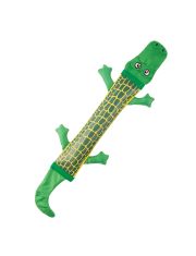 Игрушка Mr.Kranch из пожарного шланга для собак Крокодил с пищалкой, зеленая 