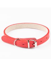 Ошейник Mr.Kranch для собак из натуральной кожи прямой,  красный