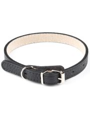 Ошейник Mr.Kranch для собак из натуральной кожи прямой,  чёрный