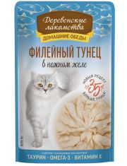 Влажный корм для кошек Деревенские лакомства Филейный тунец в нежном желе