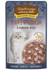 Влажный корм для кошек Деревенские лакомства Утка с кроликом в нежном желе