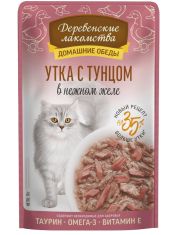 Влажный корм для кошек Деревенские лакомства Утка с тунцом в нежном желе