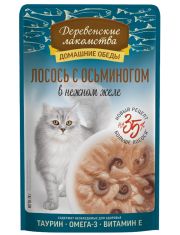 Влажный корм для кошек Деревенские лакомства Лосось с осьминогом в нежном желе
