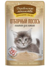 Влажный корм для котят Деревенские лакомства Отборный лосось паштет