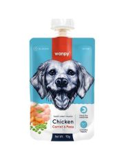 Лакомство для собак Wanpy Dog Мясной мусс из курицы и моркови с горохом