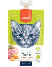 Лакомство для кошек Wanpy Cat Мясной мусс из тунца и курицы с морковью 