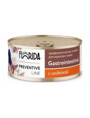 Влажный диетический корм для кошек Florida Preventive Line Gastrointestinal при расстройствах пищеварения с индейкой