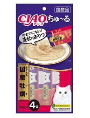 Лакомство для кошек Inaba Ciao Churu пюре с тунцом магуро и устрицей