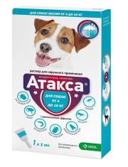 Капли для собак Атакса® от 4 до 10 кг, инсектоакарицидные с репеллентным эффектом