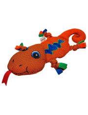 Игрушка для собак Mr.Kranch Ящерка плюшевая с пищалкой, оранжевая 