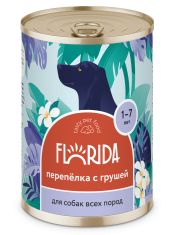 Консервы для собак FLORIDA с перепёлка с грушей