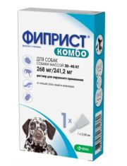 Капли для собак Фиприст® Комбо от 20 до 40 кг, противопаразитарный препарат на холку