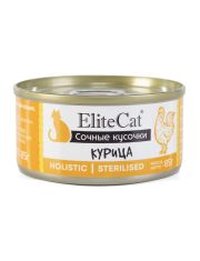 Консервы для кошек EliteCat сочные кусочки Курица 