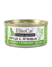 Консервы для кошек EliteCat сочные кусочки Курица с ягненком
