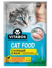  Влажный корм для кошек Vitabos курица в желе