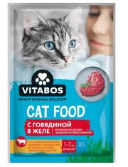  Влажный корм для кошек Vitabos говядина в желе