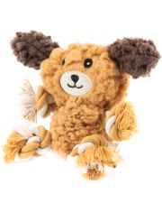 Игрушка для собак AROMADOG Rescue Собачка с канатами с пищалкой, рыжий