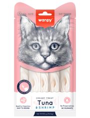 Лакомство для кошек Wanpy Cat "нежное пюре" из тунца и креветками