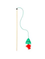 Игрушка для кошек Mr.Kranch дразнилка Елочка Новогодняя плюшевая с кошачьей мятой и перышками