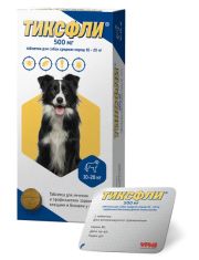 Таблетки для собак Тиксфли таблетки от блох и клещей, весом 10-20 кг