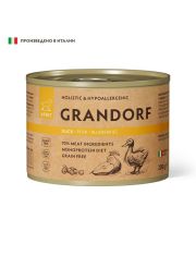 Монопротеиновый паштет для собак GRANDORF из утки с грушей и черникой для всех пород