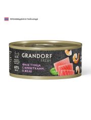 Консервы для кошек Grandorf Fresh филе тунца с креветками в желе