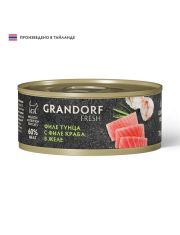 Консервы для кошек Grandorf Fresh филе тунца с филе краба в желе