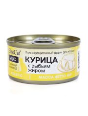 Консервы для кошек EliteCat мусс с нежной начинкой, курица с рыбьим жиром