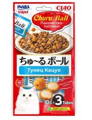 Лакомство-топпинг для кошек Inaba Ciao Churu Ball с тунцом Кацуо