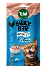 Лакомство для кошек Triol SNACK BAR  "Паштет из курицы с тунцом"