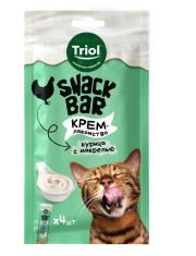 Лакомство для кошек Triol SNACK BAR  "Кремт из курицы с с макрелью"