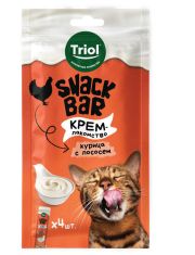 Лакомство для кошек Triol SNACK BAR  "Крем из курицы с лососем"