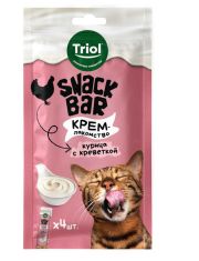 Лакомство для кошек Triol SNACK BAR  "Крем из курицы с креветкой"