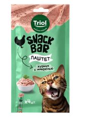 Лакомство для кошек Triol SNACK BAR  "Паштет из курицы с макрелью"