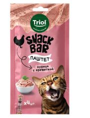 Лакомство для кошек Triol SNACK BAR  "Паштет из курицы с креветкой "